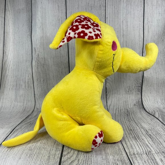 Sugar Loaf Toys Yellow Elephant 12" Plush Red Flower Ears 2014 - Picture 3 of 8
